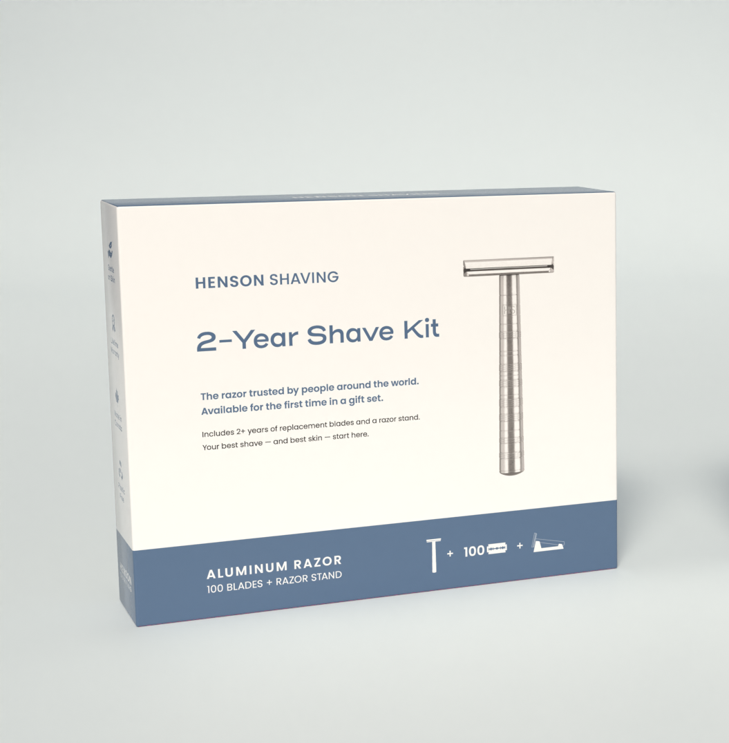 2-Year Shave Kit - Henson Shaving Retail Box Set - Wholesale